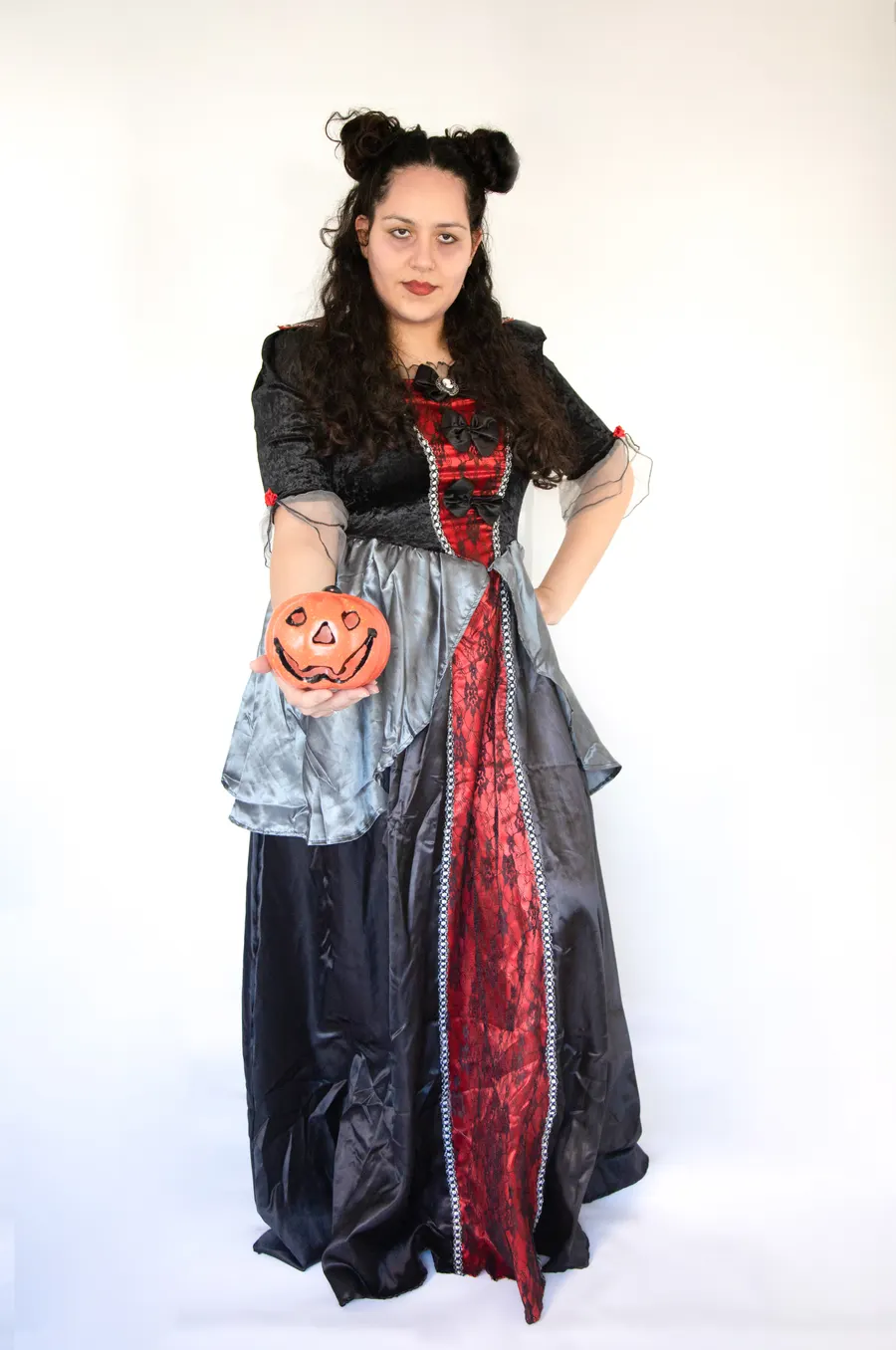 Ambiente de Halloween com vampira