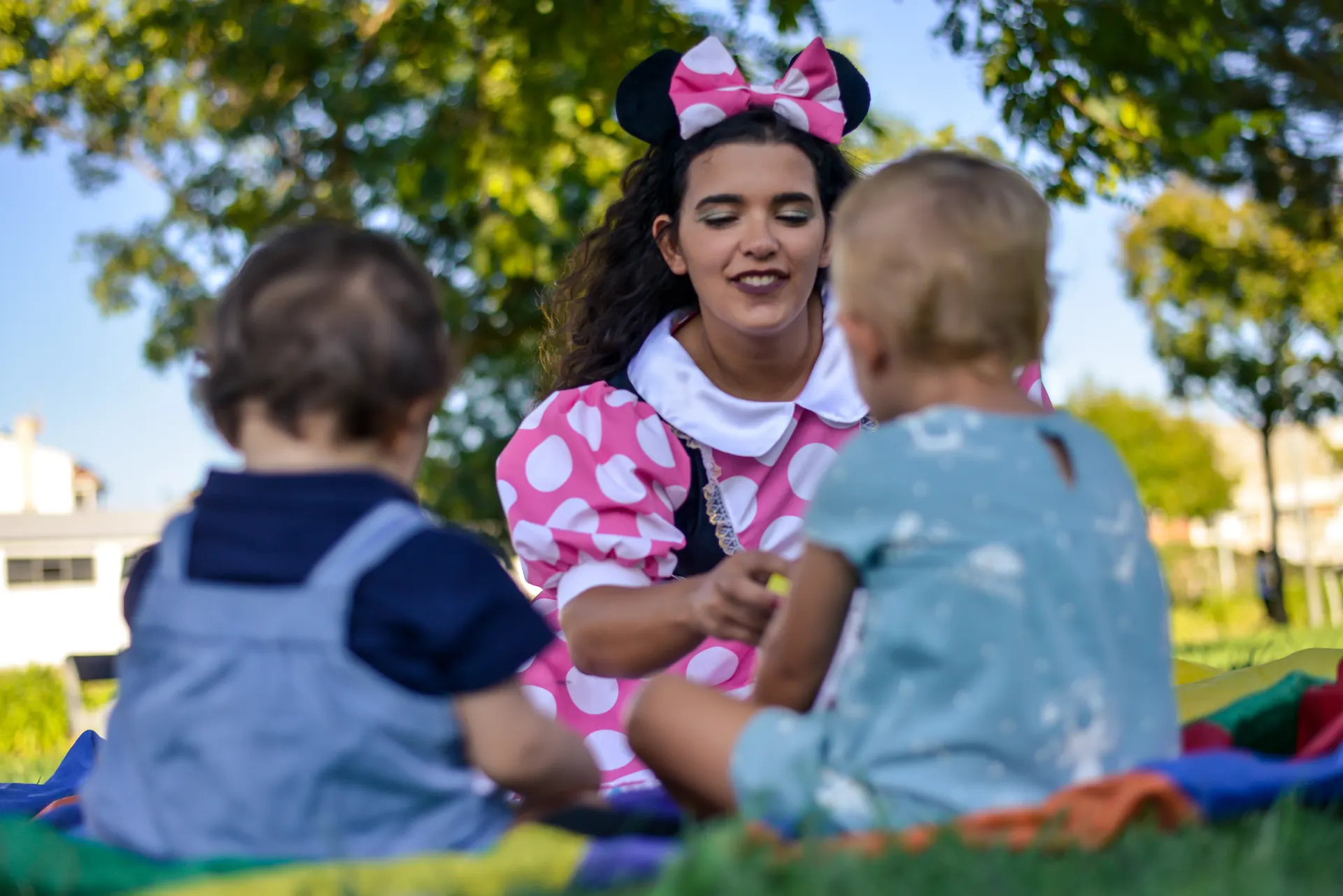 Mascot with children