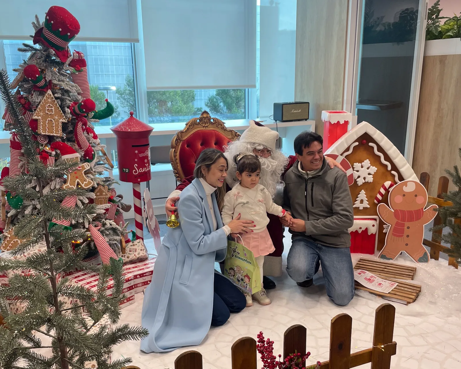 Família com Pai Natal